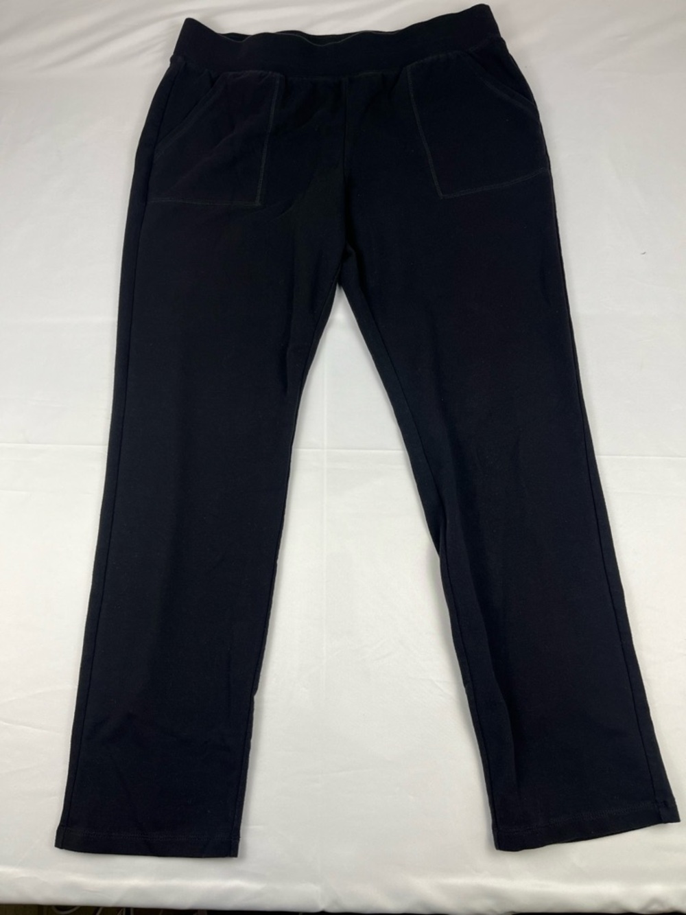 St. John's Bay Black Knit Jogger Pants with Patch Pockets